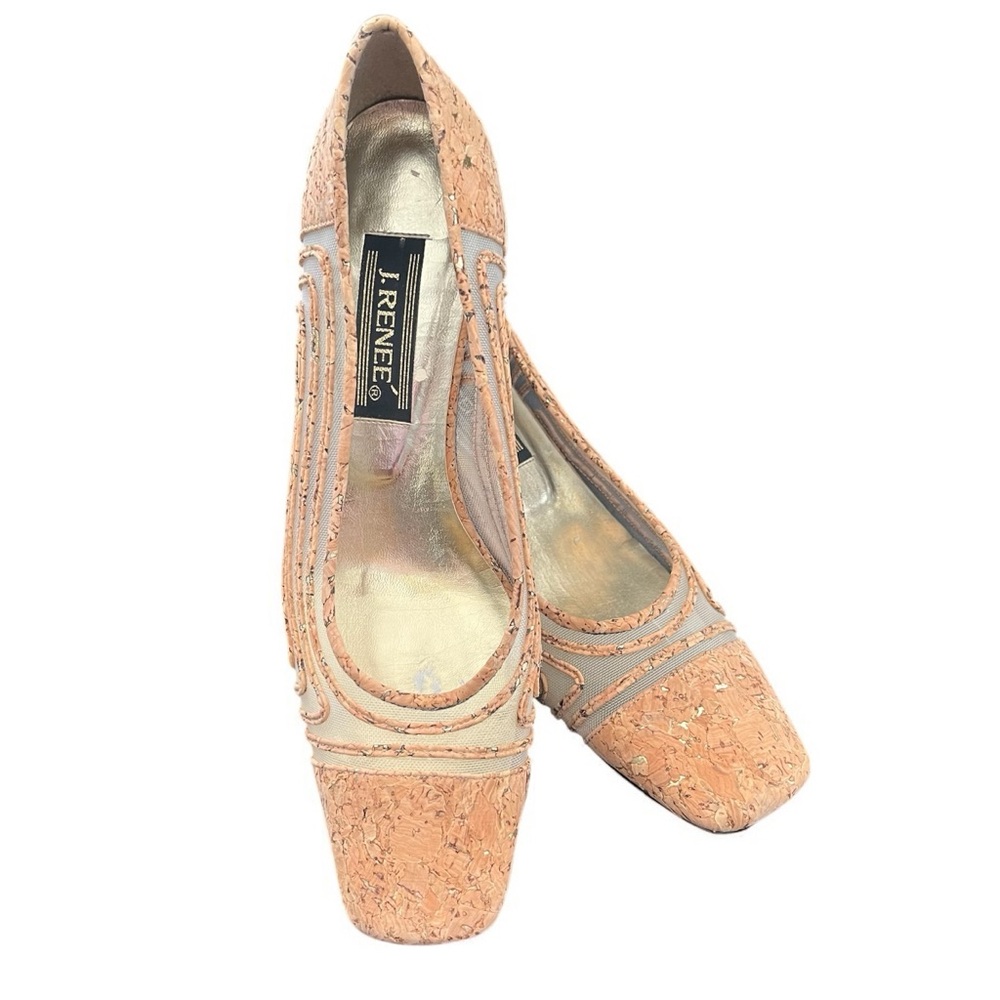 J.Renee Cork & Mesh Low heel shoes - Picture 2 of 7